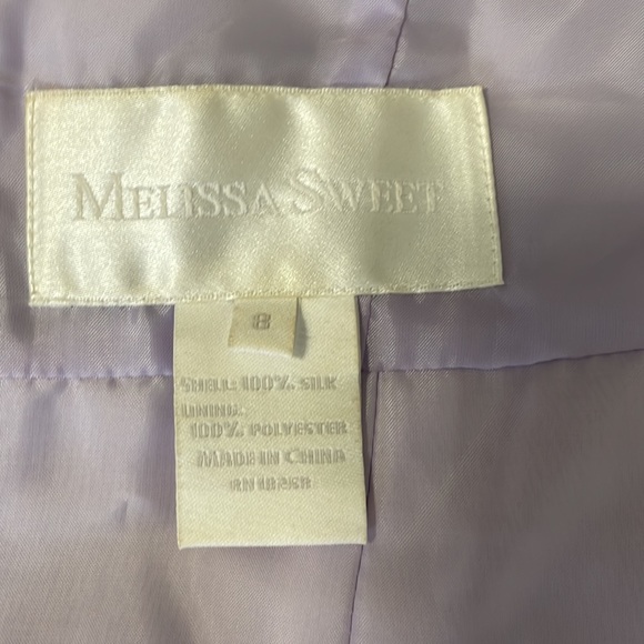 Melissa Sweet Lilac Purple Chiffon Sleeveless Formal Dress Knee Length SZ 8 - Picture 9 of 9